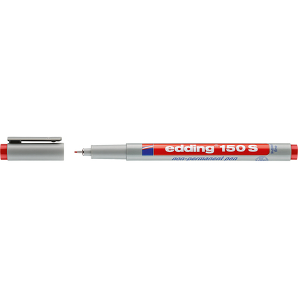 Schwarzer Folienstift zur Beschriftung von Kunststoff- und Glasoberflächen mit Kappe.