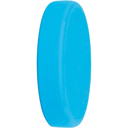 Blauer Magnet aus Neodym und Silikon mit ovaler Form und glatter Oberfläche.