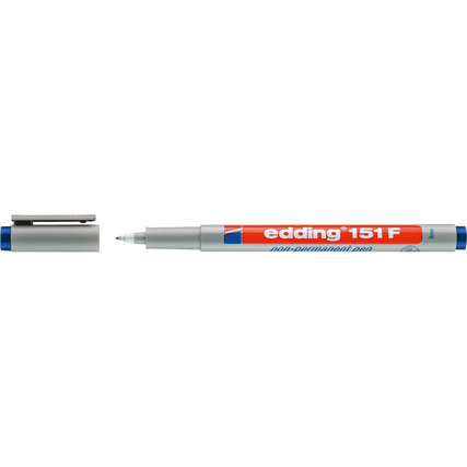 Blauer Folienstift ohne Kappe mit silberner Spitze und Clip.