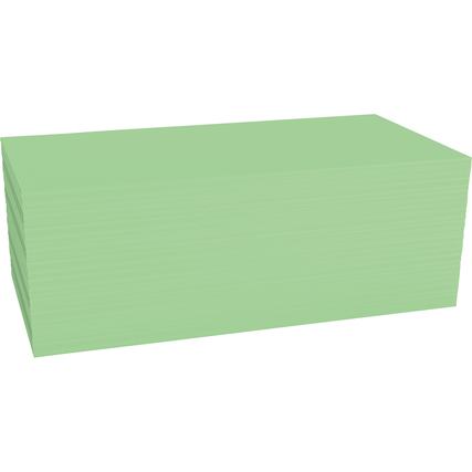 Grüne Moderationskarten in rechteckiger Form, Stapel von 500 Stück, Größe 20 x 10 cm.