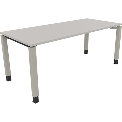 Schreibtisch all in one 1.800 x 680-820 x 800 mm (B x H x T) Vierfuß Quadratrohr lichtgrau silberaluminium Produktbild pa_produktabbildung_1 XL