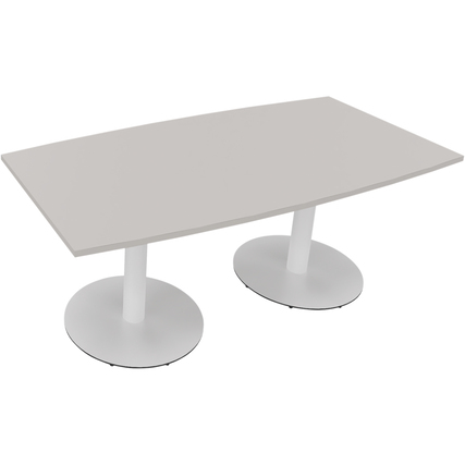 Konferenztisch communication 1.800 x 720 x 800/900 mm (B x H x T) verkehrsweiß lichtgrau Produktbild pa_produktabbildung_1 XL