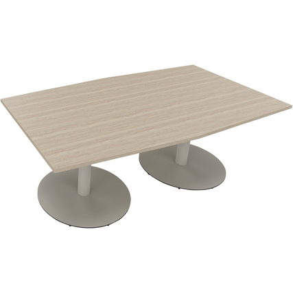 Konferenztisch communication 2.000 x 720 x 1.000/1.100 mm (B x H x T) silberaluminium eiche natur Produktbild pa_produktabbildung_1 XL