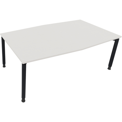 Konferenztisch communication 2.000 x 680-820 x 1.000/1.100 mm (B x H x T) anthrazit metallic diamantweiß Produktbild pa_produktabbildung_1 XL
