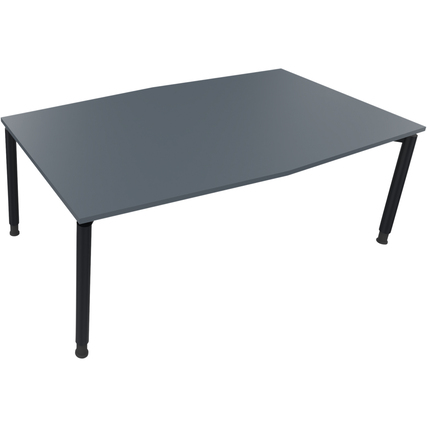 Konferenztisch communication 2.000 x 680-820 x 1.000/1.100 mm (B x H x T) anthrazit metallic lavagrau Produktbild pa_produktabbildung_1 XL