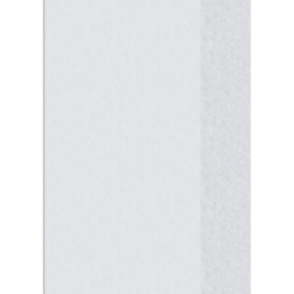 Transparenter Heftschoner für DIN A4-Papier in einer senkrechten Ansicht.