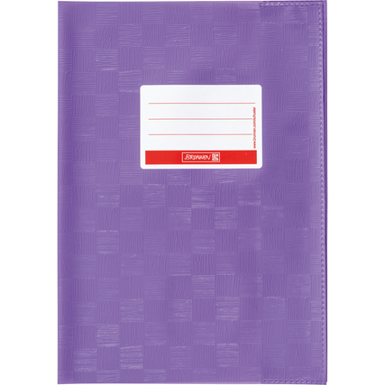 Violetter Heftschoner DIN A4 mit gewebtem Muster und Beschriftungsfeld.