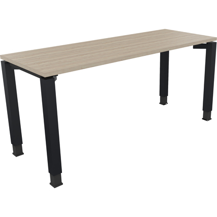 Schreibtisch all in one 1.600 x 680-820 x 600 mm (B x H x T) Vierfuß Quadratrohr eiche natur anthrazit metallic Produktbild pa_produktabbildung_1 XL