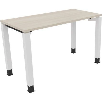 Schreibtisch all in one 1.200 x 680-820 x 600 mm (B x H x T) Vierfuß Quadratrohr akazie hell verkehrsweiß Produktbild pa_produktabbildung_1 XL