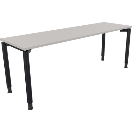Schreibtisch all in one 2.000 x 680-820 x 600 mm (B x H x T) Vierfuß Rundrohr lichtgrau anthrazit metallic Produktbild pa_produktabbildung_1 XL