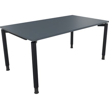 Schreibtisch all in one 1.600 x 680-820 x 900 mm (B x H x T) Vierfuß Rundrohr lavagrau anthrazit metallic Produktbild pa_produktabbildung_1 XL