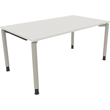 Schreibtisch all in one 1.600 x 680-820 x 900 mm (B x H x T) Vierfuß Rundrohr diamant weiß silberaluminium Produktbild pa_produktabbildung_1 XL