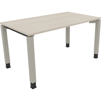 Schreibtisch all in one 1.400 x 680-820 x 800 mm (B x H x T) Vierfuß Quadratrohr akazie hell silberaluminium Produktbild pa_produktabbildung_1 XL