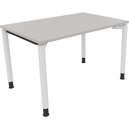 Schreibtisch all in one 1.200 x 680-820 x 800 mm (B x H x T) Vierfuß Rundrohr lichtgrau verkehrsweiß Produktbild pa_produktabbildung_1 XL