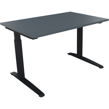 Schreibtisch all in one 1.200 x 650-850 x 800 mm (B x H x T) Flachkufe Quadratrohr lavagrau anthrazitmetallic Produktbild pa_produktabbildung_1 XL
