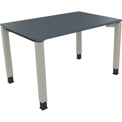Schreibtisch all in one 1.200 x 680-820 x 800 mm (B x H x T) Vierfuß Quadratrohr lavagrau silberaluminium Produktbild pa_produktabbildung_1 XL
