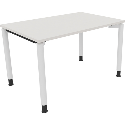 Schreibtisch all in one 1.200 x 680-820 x 800 mm (B x H x T) Vierfuß Rundrohr diamantweiß verkehrsweiß Produktbild pa_produktabbildung_1 XL
