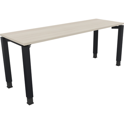 Schreibtisch all in one 1.800 x 680-820 x 600 mm (B x H x T) Vierfuß Quadratrohr akazie hell anthrazitmetallic Produktbild pa_produktabbildung_1 XL
