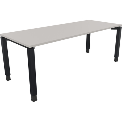 Schreibtisch all in one 2.000 x 680-820 x 800 mm (B x H x T) Vierfuß Quadratrohr lichtgrau anthrazitmetallic Produktbild pa_produktabbildung_1 XL