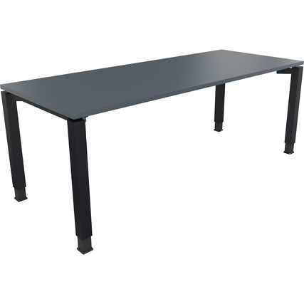 Schreibtisch all in one 2.000 x 680-820 x 800 mm (B x H x T) Vierfuß Quadratrohr lavagrau anthrazitmetallic Produktbild pa_produktabbildung_1 XL