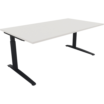 Schreibtisch all in one 1.800 x 650-850 x 1.000 mm (B x H x T) Flachkufe Quadratrohr diamantweiß anthrazitmetallic Produktbild pa_produktabbildung_1 XL