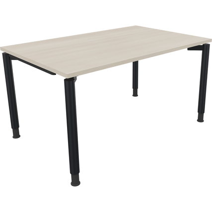 Schreibtisch all in one 1.400 x 680-820 x 900 mm (B x H x T) Vierfuß Rundrohr akazie hell anthrazit metallic Produktbild pa_produktabbildung_1 XL