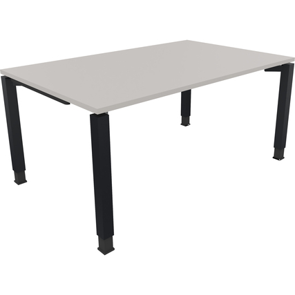 Schreibtisch all in one 1.600 x 680-820 x 1.000 mm (B x H x T) Vierfuß Quadratrohr lichtgrau anthrazitmetallic Produktbild pa_produktabbildung_1 XL