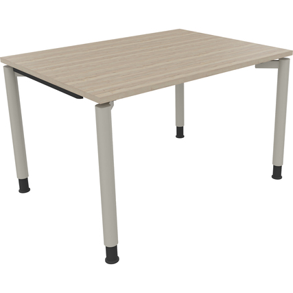 Schreibtisch all in one 1.200 x 680-820 x 900 mm (B x H x T) Vierfuß Rundrohr eiche natur silberaluminium Produktbild pa_produktabbildung_1 XL