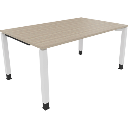 Schreibtisch all in one 1.600 x 680-820 x 1.000 mm (B x H x T) Vierfuß Quadratrohr eiche natur verkehrsweiß Produktbild pa_produktabbildung_1 XL