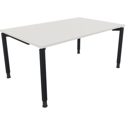 Schreibtisch all in one 1.600 x 680-820 x 1.000 mm (B x H x T) Vierfuß Rundrohr diamantweiß anthrazitmetallic Produktbild pa_produktabbildung_1 XL