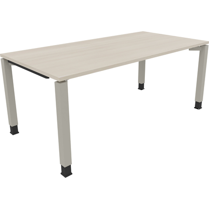 Schreibtisch all in one 1.800 x 680-820 x 900 mm (B x H x T) Vierfuß Quadratrohr akazie hell silberaluminium Produktbild pa_produktabbildung_1 XL