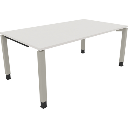 Schreibtisch all in one 1.400 x 680-820 x 1.000 mm (B x H x T) Vierfuß Quadratrohr diamantweiß silberaluminium Produktbild pa_produktabbildung_1 XL