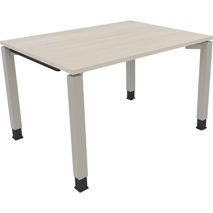 Schreibtisch all in one 1.200 x 680-820 x 900 mm (B x H x T) Vierfuß Quadratrohr akazie hell silberaluminium Produktbild pa_produktabbildung_1 XL