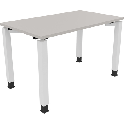 Schreibtisch all in one 1.200 x 680-820 x 700 mm (B x H x T) Vierfuß Quadratrohr lichtgrau verkehrsweiß Produktbild pa_produktabbildung_1 XL