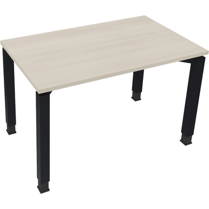 Schreibtisch all in one 1.200 x 680-820 x 700 mm (B x H x T) Vierfuß Quadratrohr akazie hell anthrazit metallic Produktbild pa_produktabbildung_1 XL