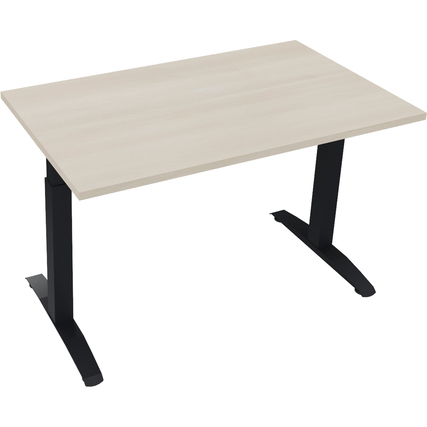 Schreibtisch all in one 1.200 x 650-850 x 700 mm (B x H x T) Flachkufe Quadratrohr akazie hell anthrazit metallic Produktbild pa_produktabbildung_1 XL
