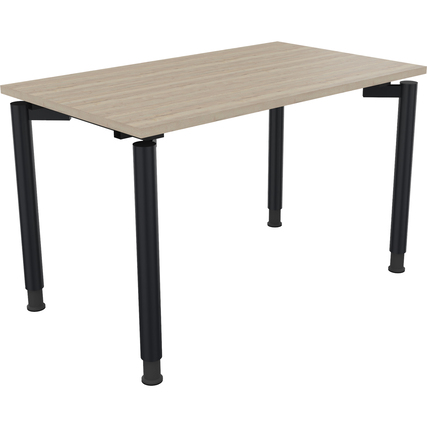 Schreibtisch all in one 1.200 x 680-820 x 700 mm (B x H x T) Vierfuß Rundrohr eiche natur anthrazit metallic Produktbild pa_produktabbildung_1 XL