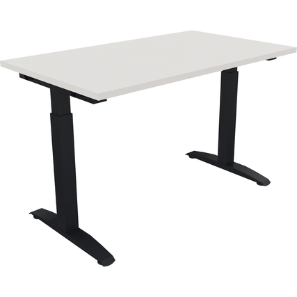 Schreibtisch all in one 1.200 x 650-850 x 700 mm (B x H x T) Flachkufe Quadratrohr diamant weiß anthrazit metallic Produktbild pa_produktabbildung_1 XL