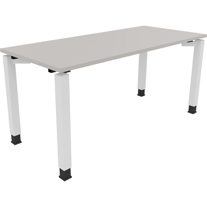Schreibtisch all in one 1.600 x 680-820 x 700 mm (B x H x T) Vierfuß Quadratrohr lichtgrau verkehrsweiß Produktbild pa_produktabbildung_1 XL