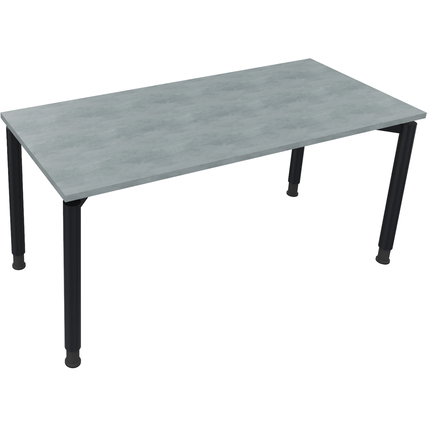 Schreibtisch all in one 1.600 x 680-820 x 700 mm (B x H x T) Vierfuß Rundrohr beton hell anthrazit metallic Produktbild pa_produktabbildung_1 XL