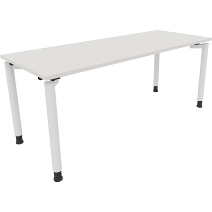 Schreibtisch all in one 1.800 x 680-820 x 700 mm (B x H x T) Vierfuß Rundrohr diamant weiß verkehrsweiß Produktbild pa_produktabbildung_1 XL