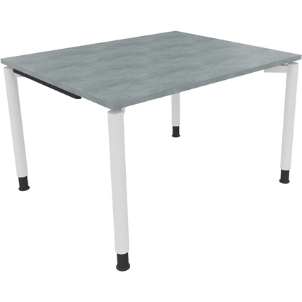 Schreibtisch all in one 1.200 x 680-820 x 1.000 mm (B x H x T) Vierfuß Rundrohr beton hell verkehrsweiß Produktbild pa_produktabbildung_1 XL