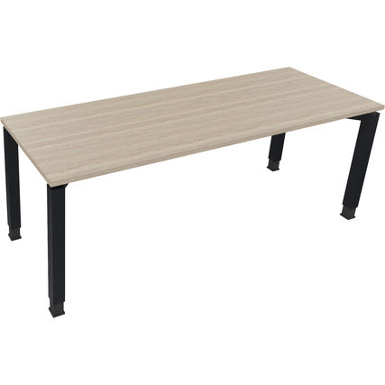 Schreibtisch all in one 2.000 x 650-850 x 700 mm (B x H x T) Flachkufe Quadratrohr eiche natur anthrazit metallic Produktbild pa_stellvertreter_1 XL