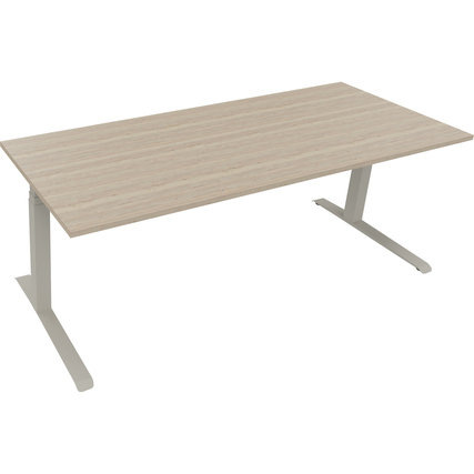 Schreibtisch all in one 2.000 x 645-1.275 x 800 mm (B x H x T) eiche natur silberaluminium Produktbild pa_produktabbildung_1 XL