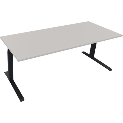Schreibtisch all in one 2.000 x 645-1.275 x 800 mm (B x H x T) lichtgrau verkehrsweiß Produktbild pa_stellvertreter_1 XL