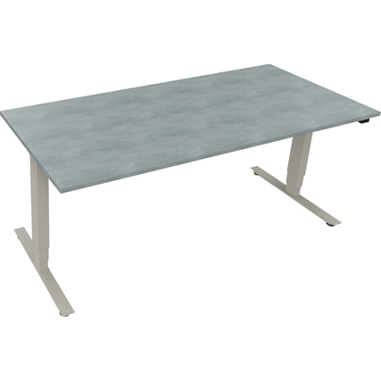 Schreibtisch 1.800 x 625-1.285 x 800 mm (B x H x T) beton hell silberaluminium Produktbild pa_produktabbildung_1 XL