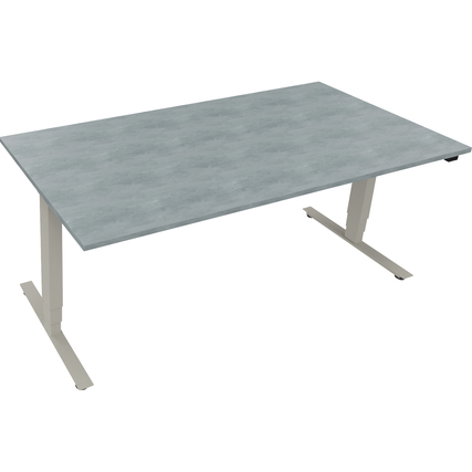 Schreibtisch 1.800 x 625-1.285 x 900 mm (B x H x T) beton hell silberaluminium Produktbild pa_produktabbildung_1 XL
