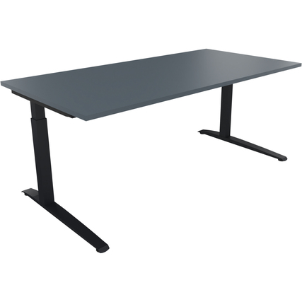 Schreibtisch all in one 1.800 x 650-850 x 900 mm (B x H x T) Flachkufe Quadratrohr lavagrau anthrazitmetallic Produktbild pa_produktabbildung_1 XL
