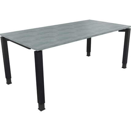 Schreibtisch all in one 1.800 x 680-820 x 900 mm (B x H x T) Vierfuß Quadratrohr beton hell anthrazitmetallic Produktbild pa_produktabbildung_1 XL