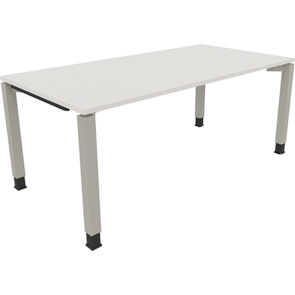 Schreibtisch all in one 1.800 x 680-820 x 900 mm (B x H x T) Vierfuß Quadratrohr diamantweiß silberaluminium Produktbild pa_produktabbildung_1 XL